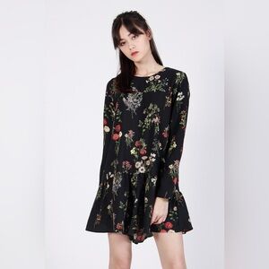 Zara Trafaluc Black Floral Romper